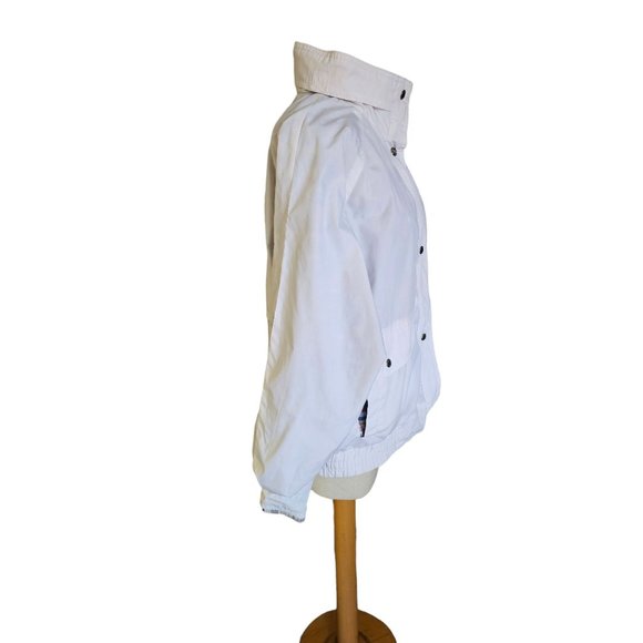 vintage IZZI 1985 Reversible Jacket‎ size Medium snap button rain hood plaid wht - Picture 6 of 16